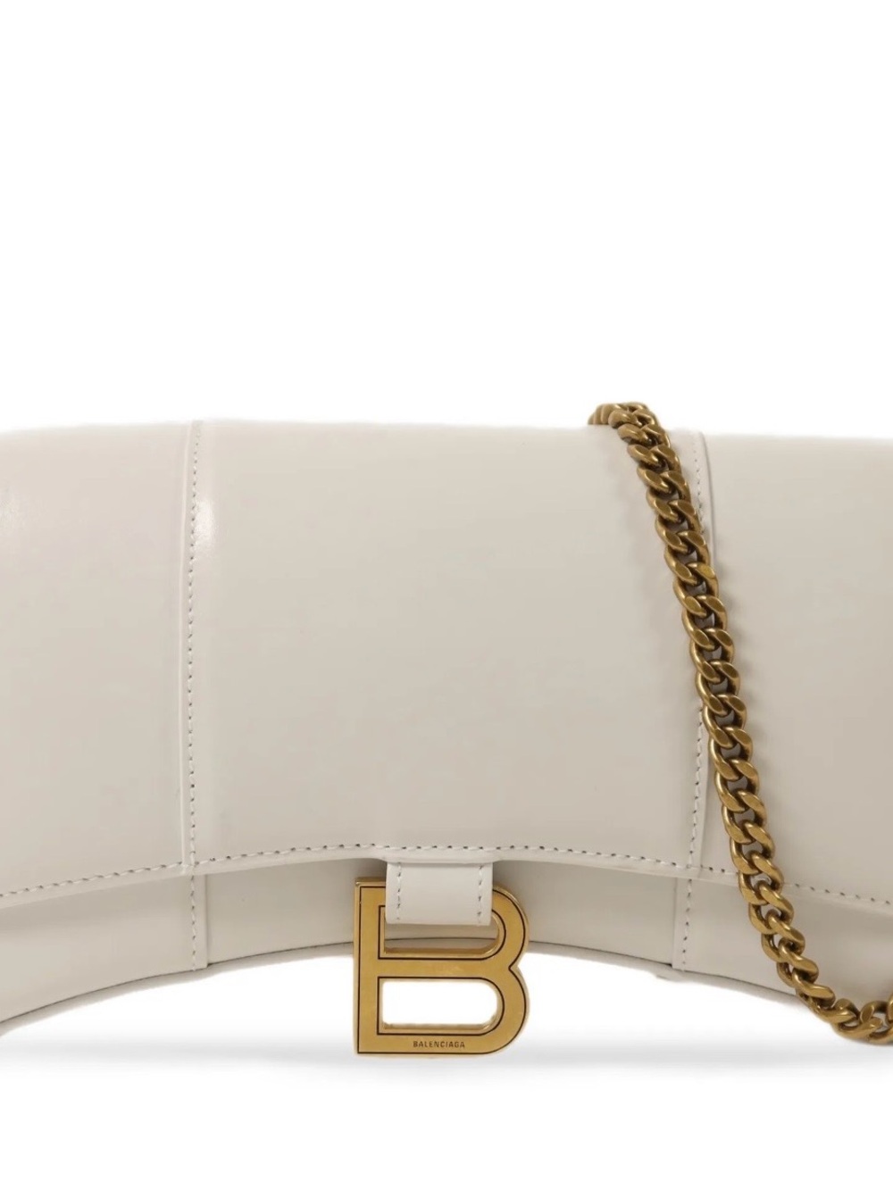 Balenciaga hourglass leather wallet on chain